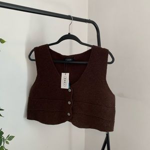 SHOP CIDER brown oversized sweater vest